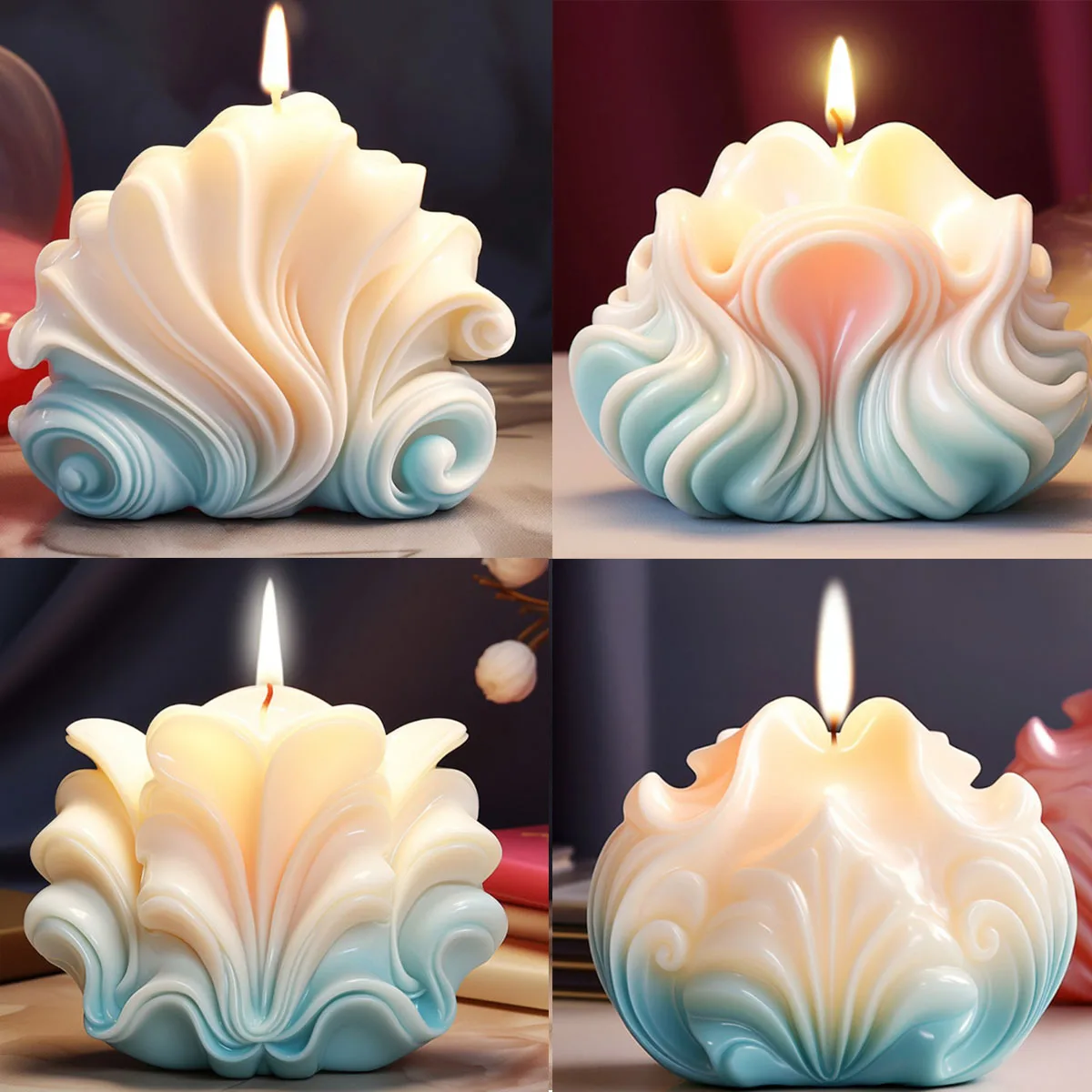 Resin Ocean Wave Mold - Molde de Silicone Grande para Vela