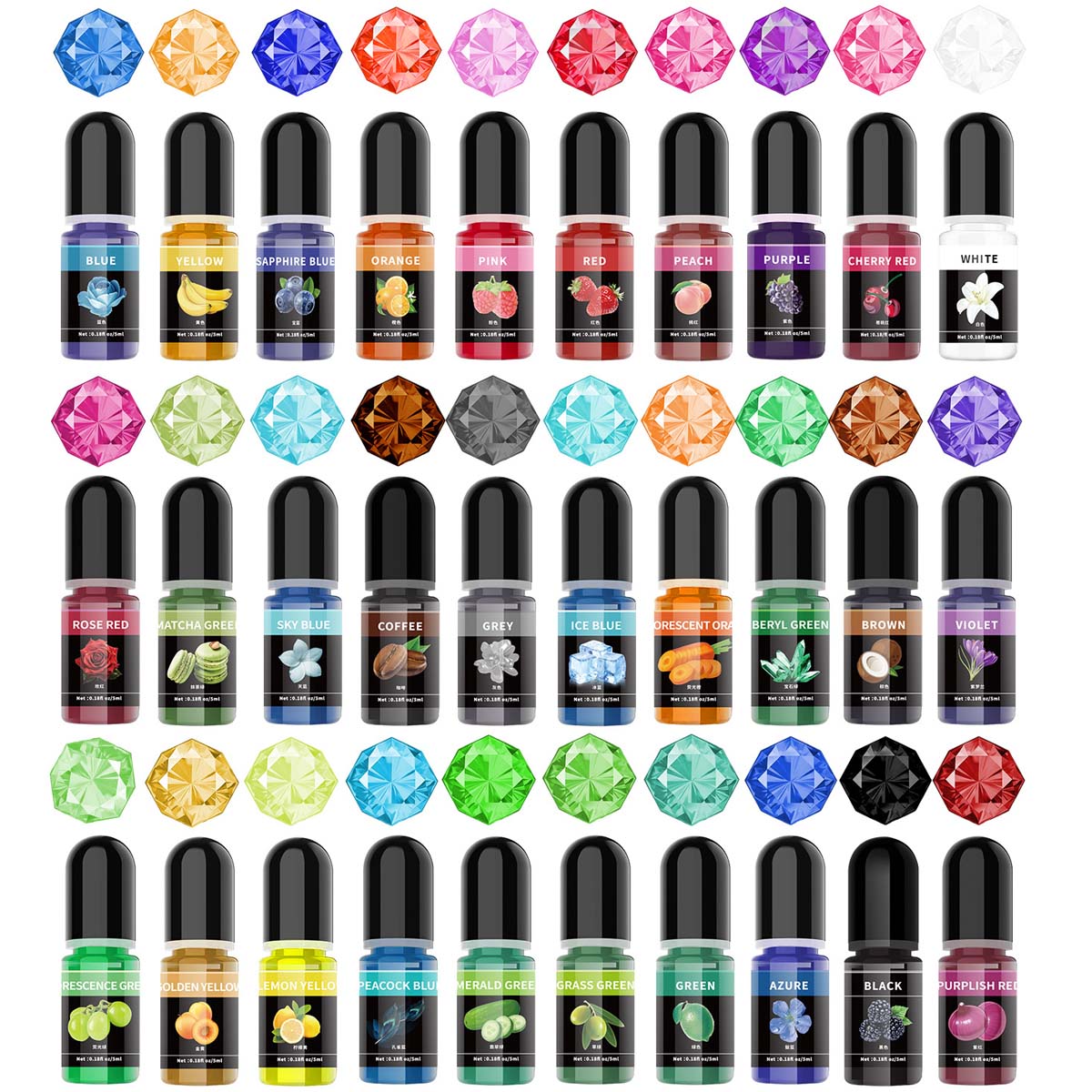 Epoxy Uv Resin Kit - 5ml/garrafa pigmento de resina epóxi líquido